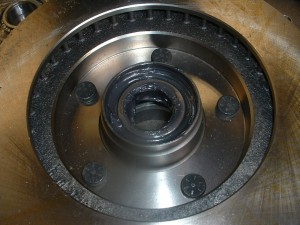 hub and rotor assembly with bearings installed